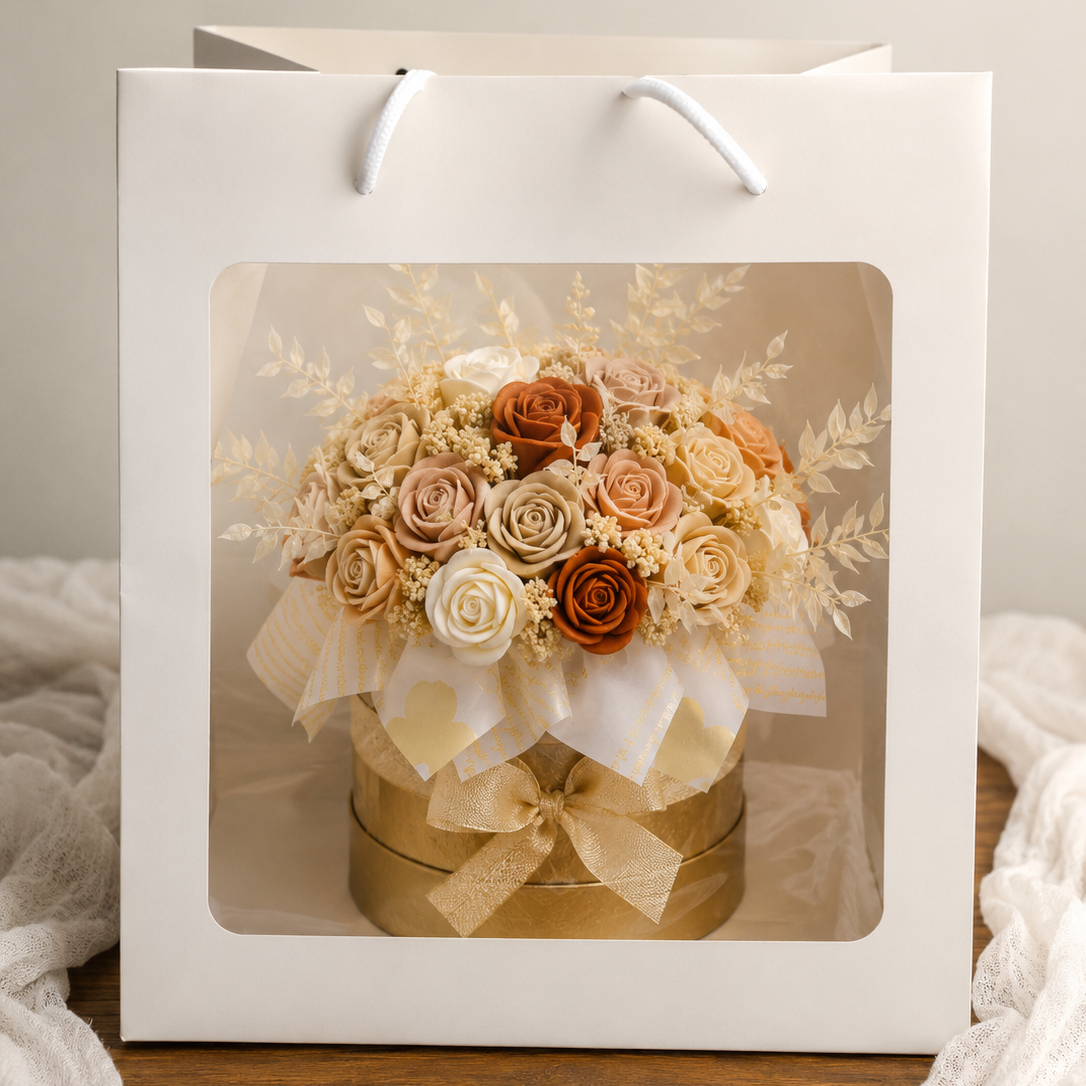 🌸 Bouquet Ambrée – Fiori di Cera Fatti a Mano | LUMIER