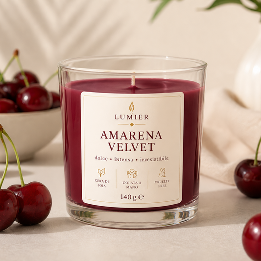 Amarena Velvet – Candela Profumata all'Amarena e Vaniglia | LUMIER