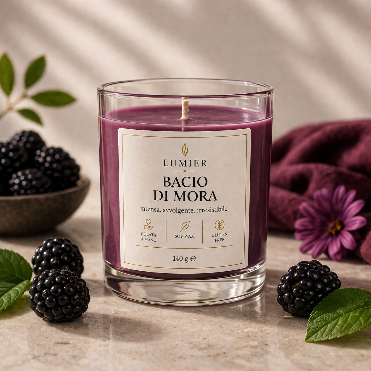 Bacio di Mora – Candela Profumata ai Frutti di Bosco | LUMIER