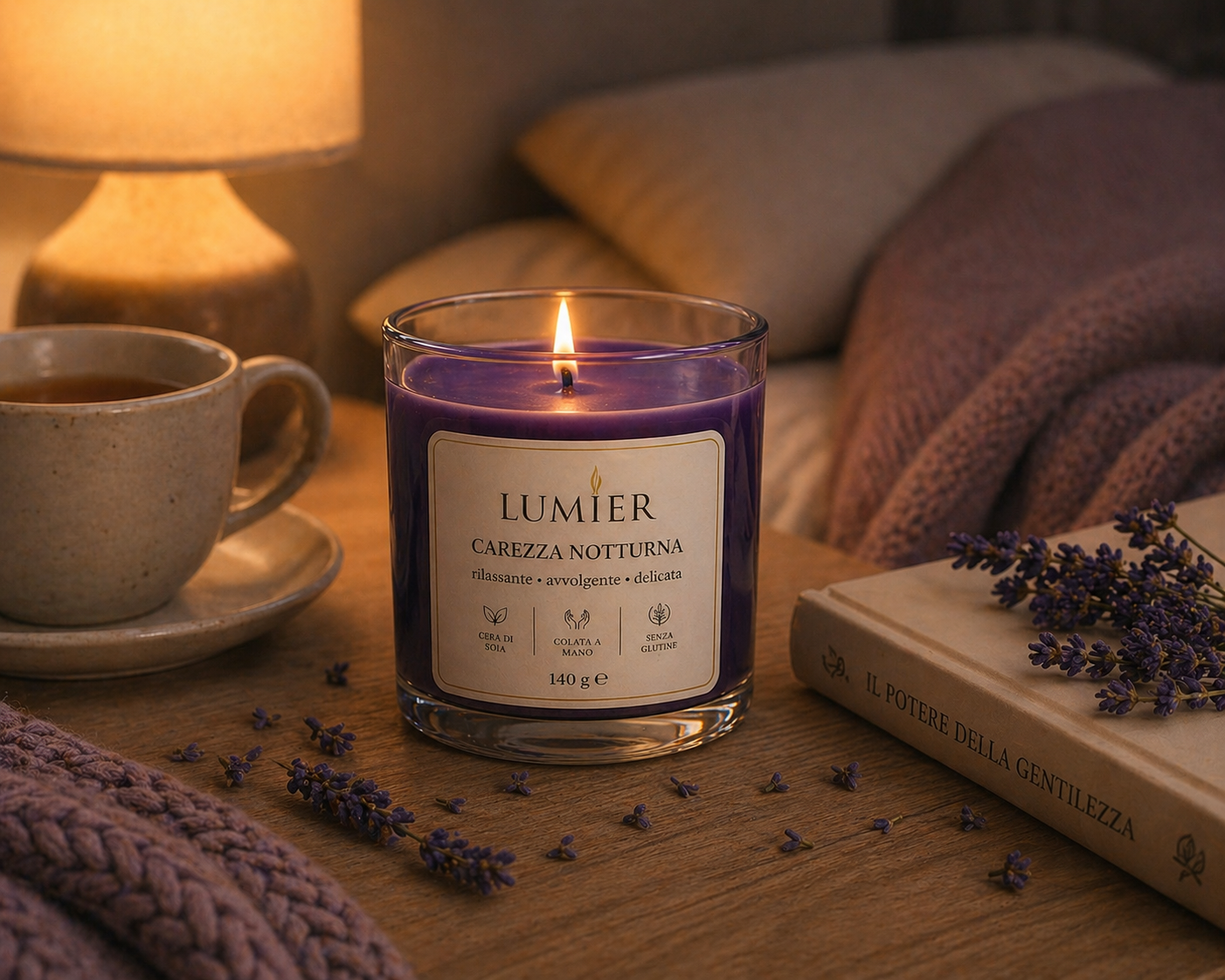 Carezza Notturna – Candela Profumata alla Lavanda | LUMIER