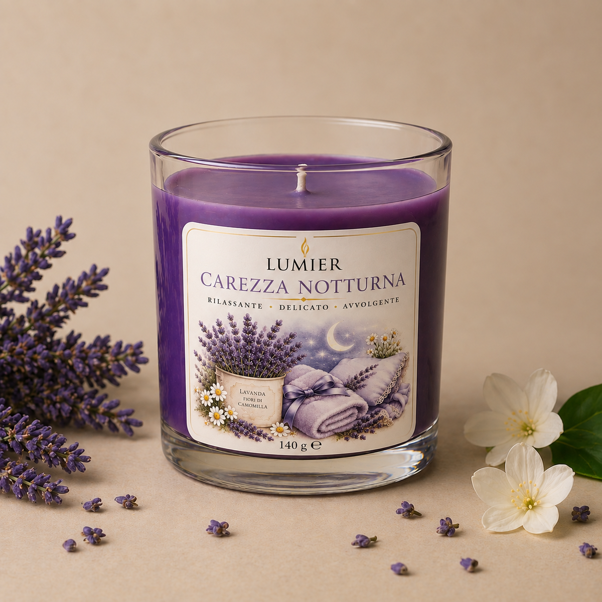 Carezza Notturna – Candela Profumata alla Lavanda | LUMIER