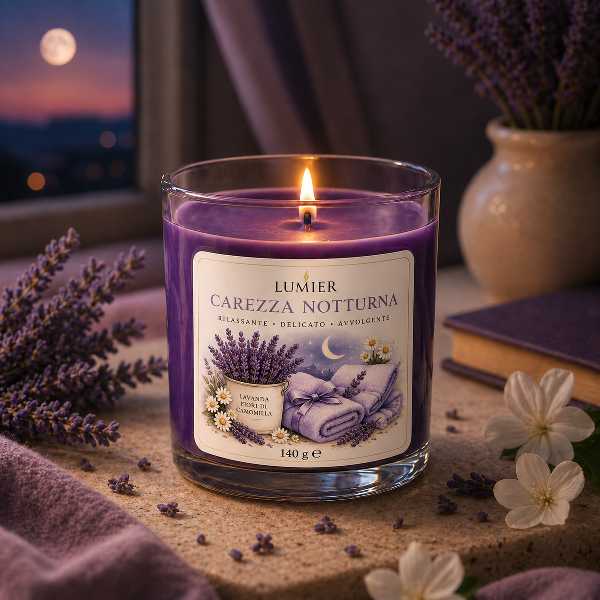 Carezza Notturna – Candela Profumata alla Lavanda | LUMIER