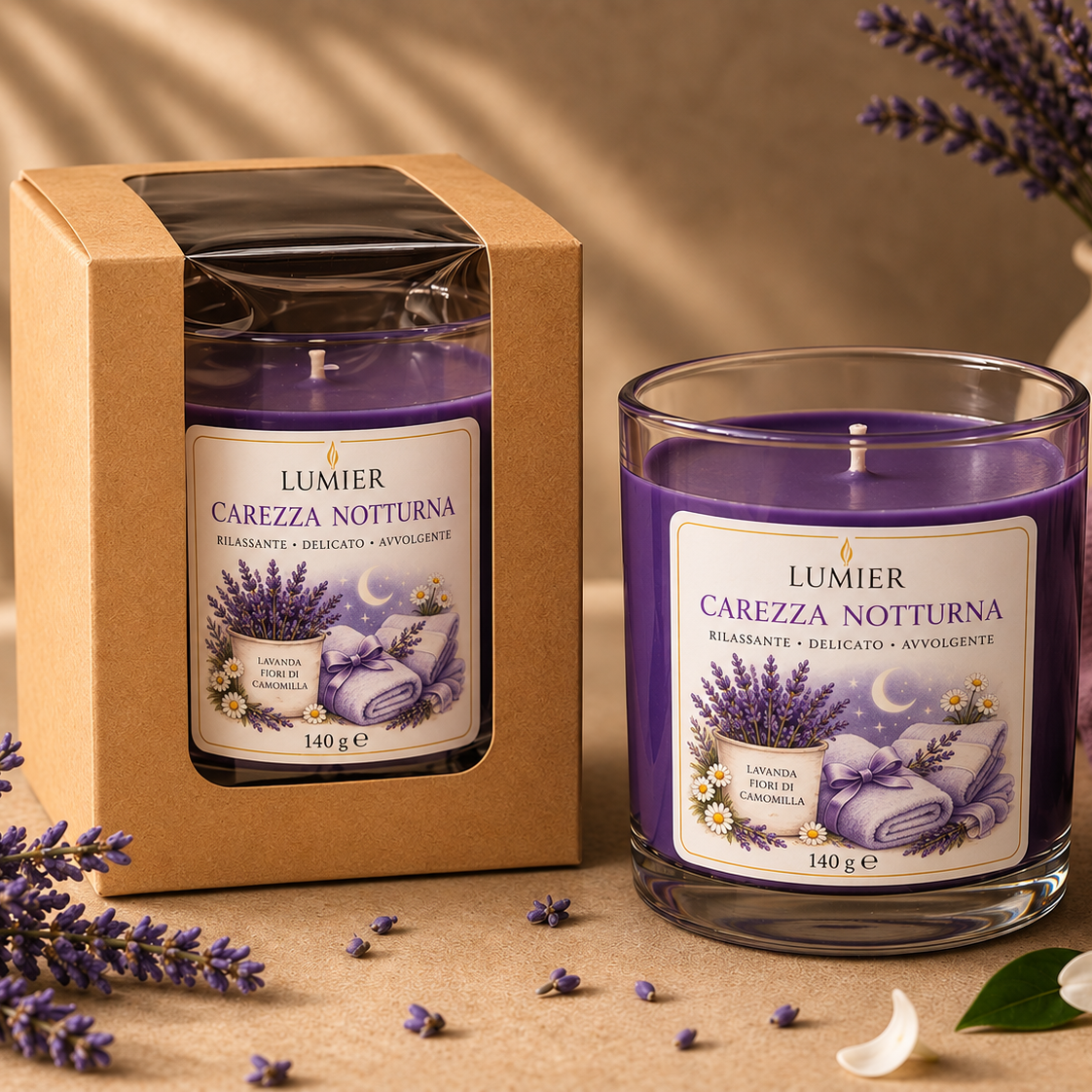 Carezza Notturna – Candela Profumata alla Lavanda | LUMIER