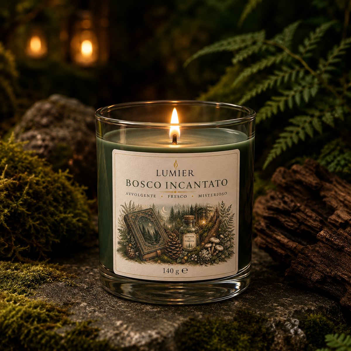 Bosco Incantato – Candela Profumata al Pino e Muschio | LUMIER