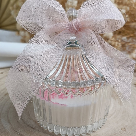 candela profumata imperial in vetro con confetti bomboniera artigianale LUMIER