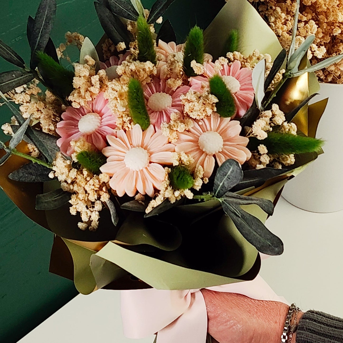 Bouquet in Cera Naturale di Oliva Margherita – LUMIER