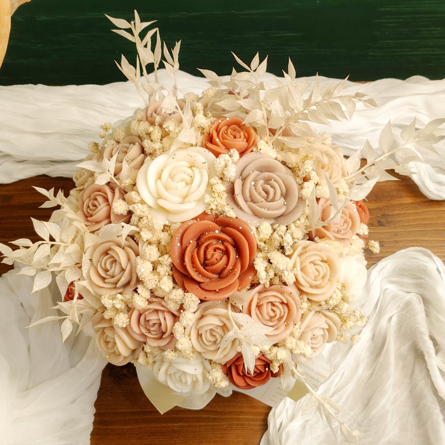 🌸 Bouquet Ambrée – Fiori di Cera Fatti a Mano | LUMIER
