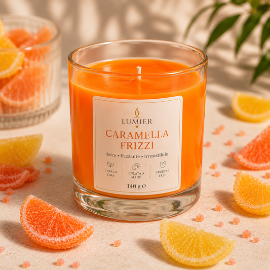 Caramella Frizzi – Candela Profumata alla Caramella agli Agrumi | LUMIER