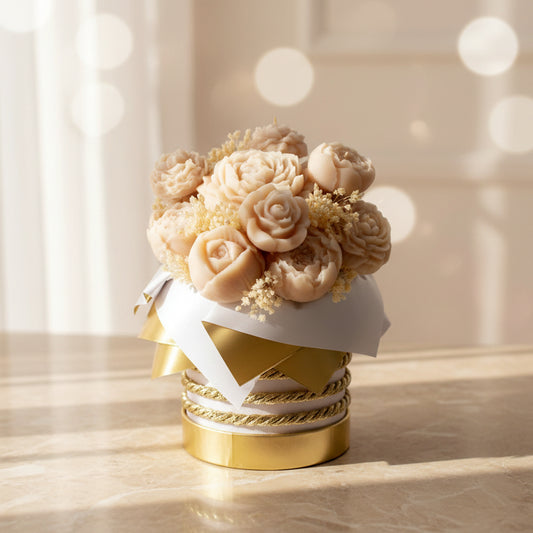 bouquet rose peonie LUMIER idea regalo artigianale