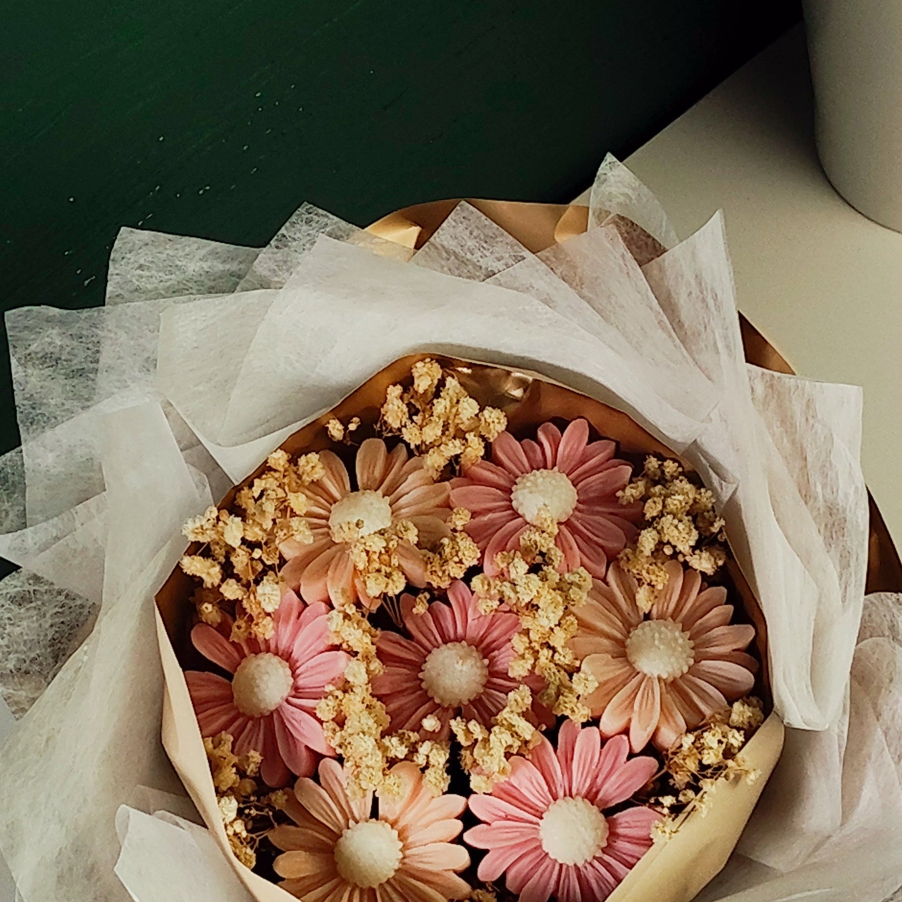 bouquet di margherita in cera naturale profumata idea regalo - LUMIER