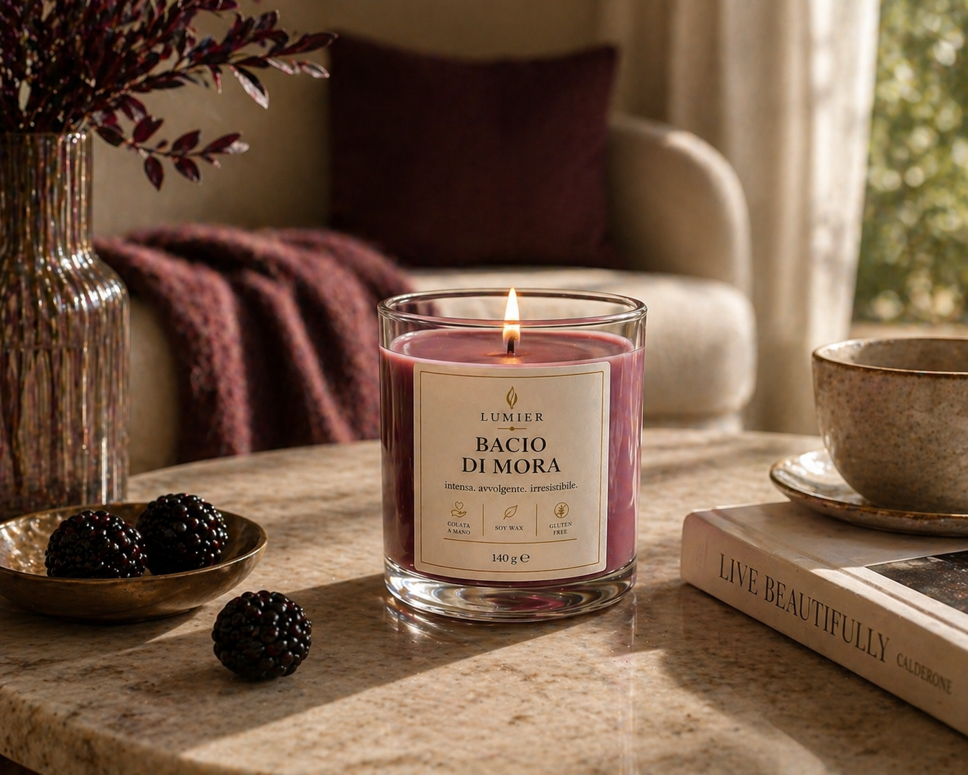 Bacio di Mora – Candela Profumata ai Frutti di Bosco | LUMIER