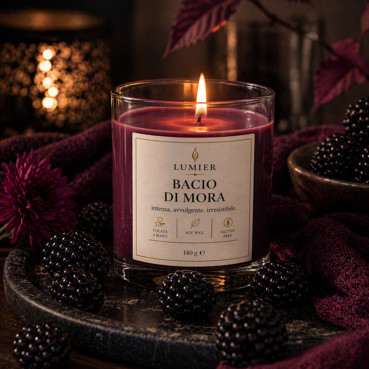 Bacio di Mora – Candela Profumata ai Frutti di Bosco | LUMIER